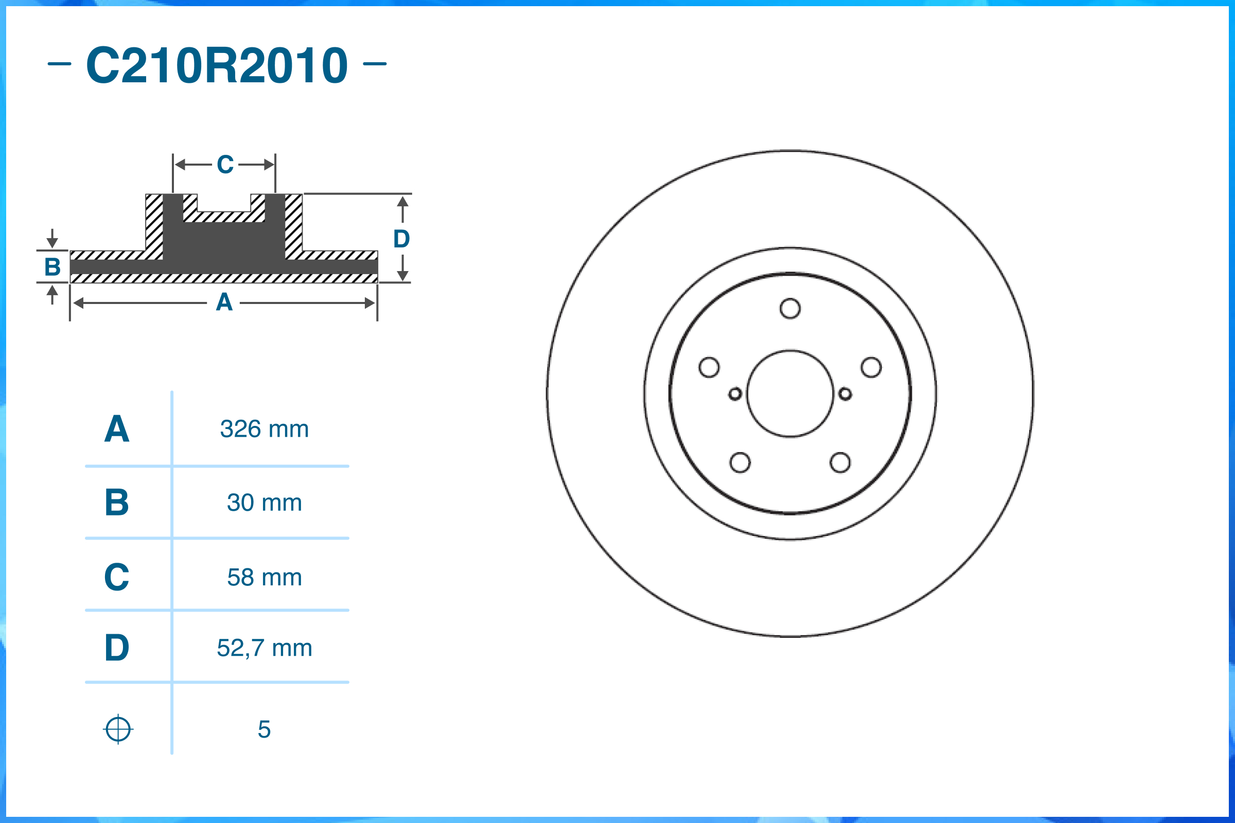 Тормозной диск передний C210R2010