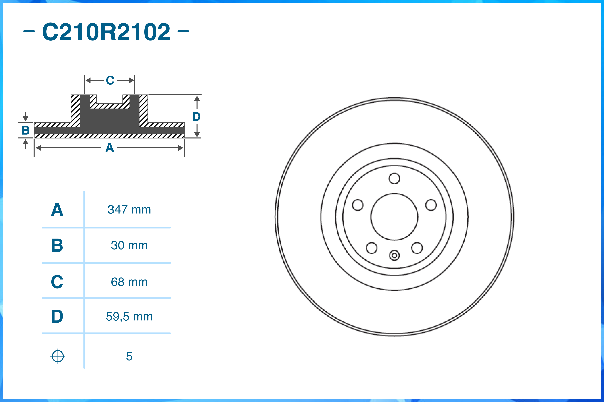 Тормозной диск передний C210R2102