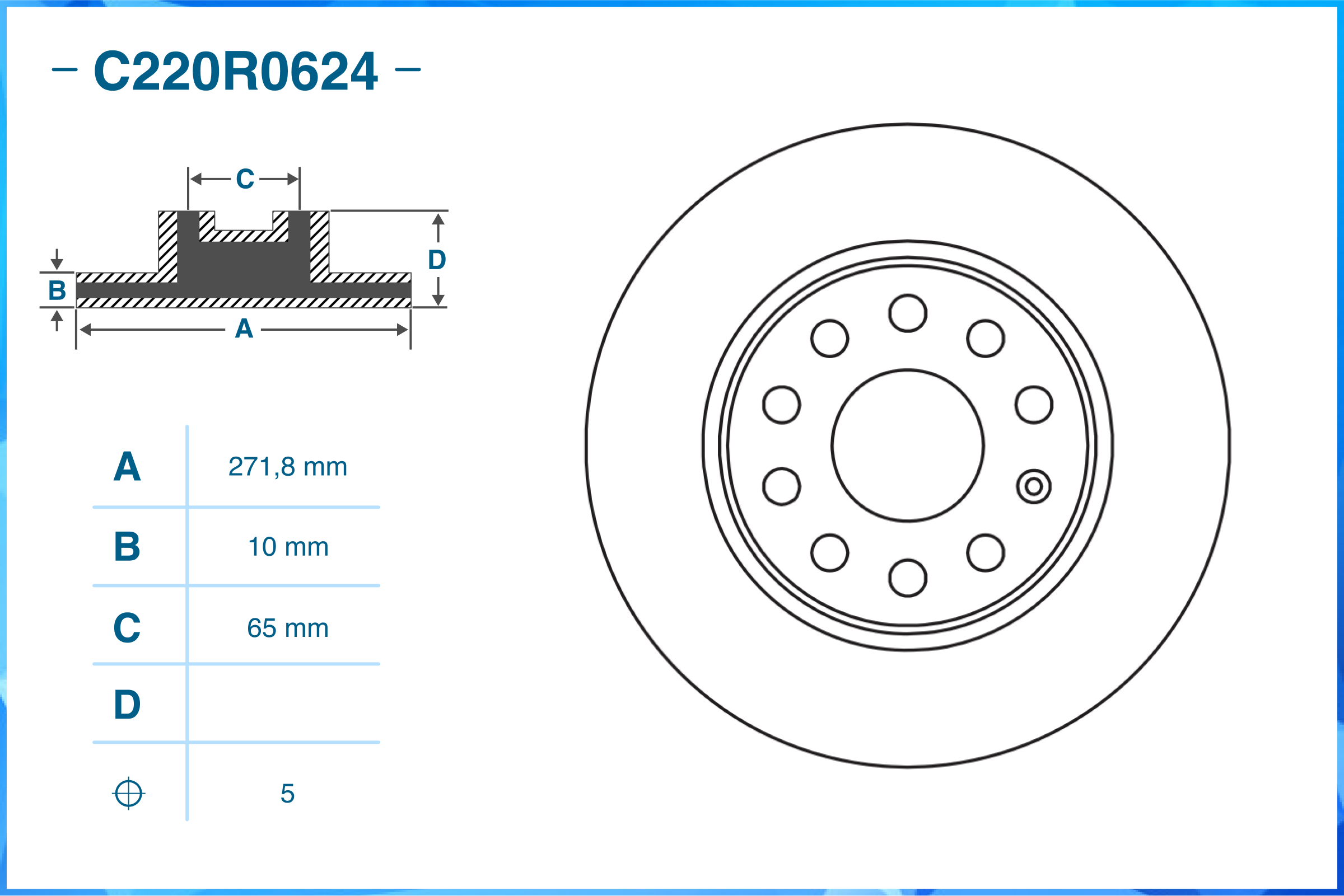 Тормозной диск задний C220R0624