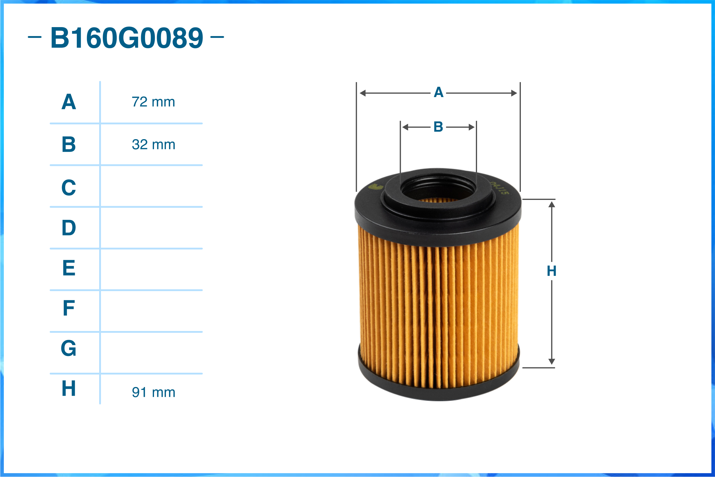 Фильтр масляный (элемент) B160G0089