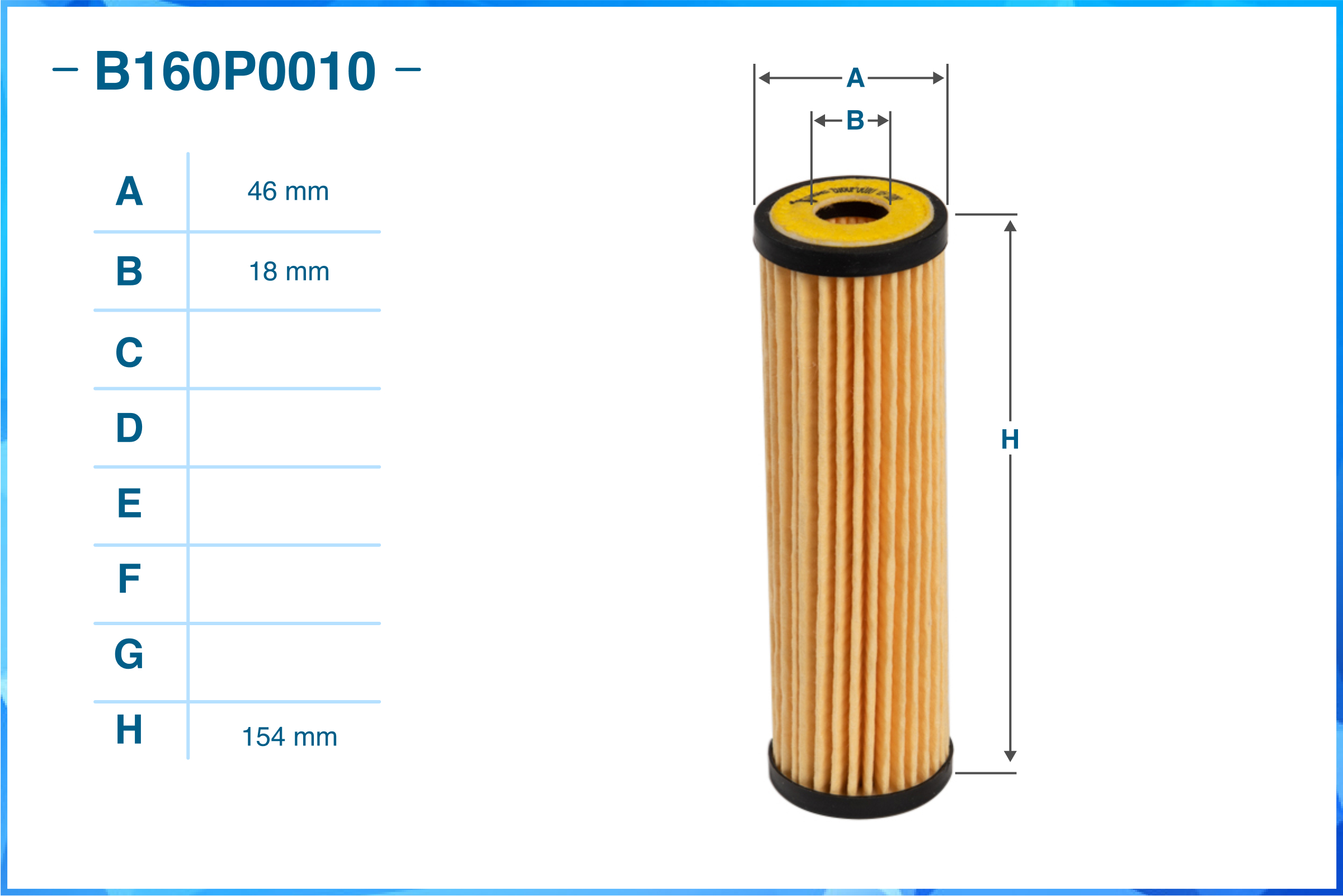 Фильтр масляный (элемент) B160P0010