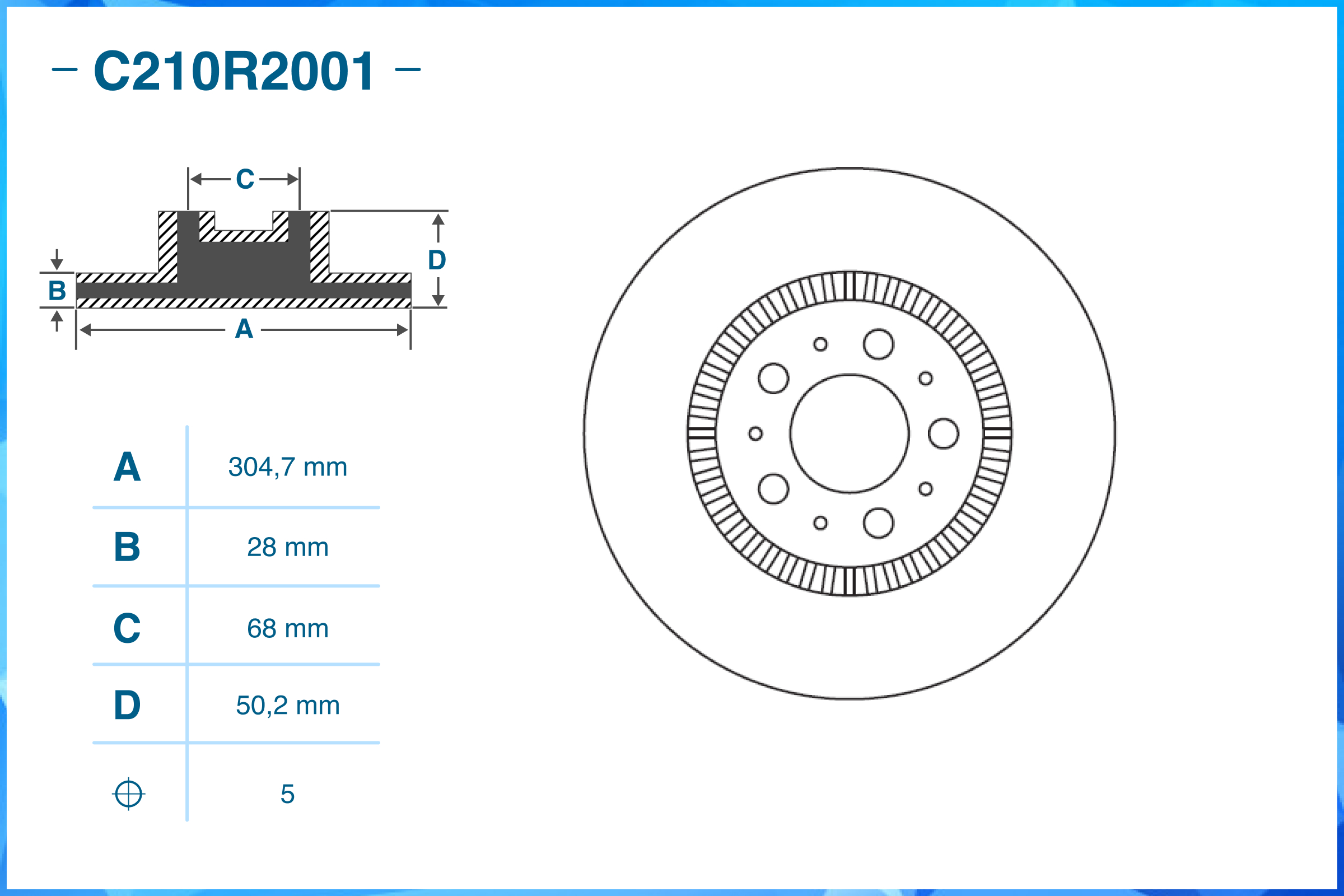 Тормозной диск передний C210R2001