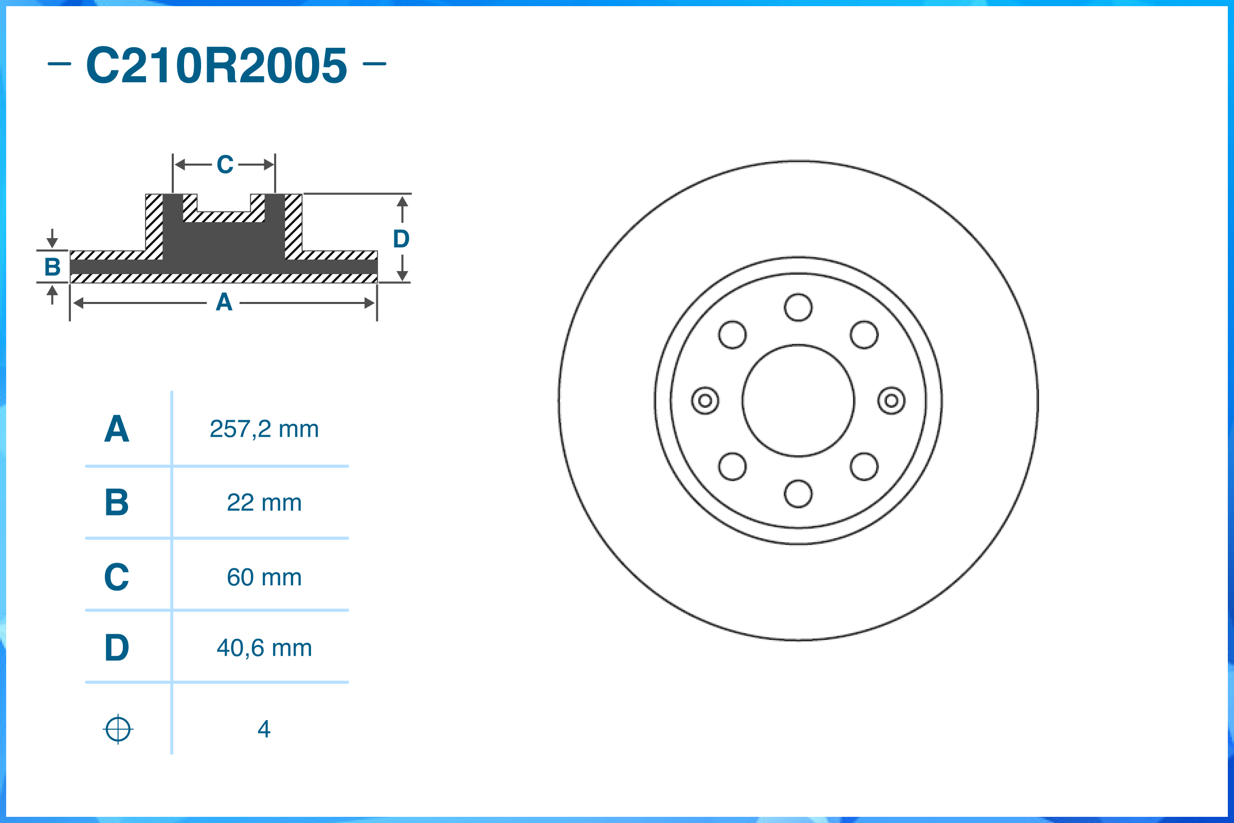 Тормозной диск передний C210R2005