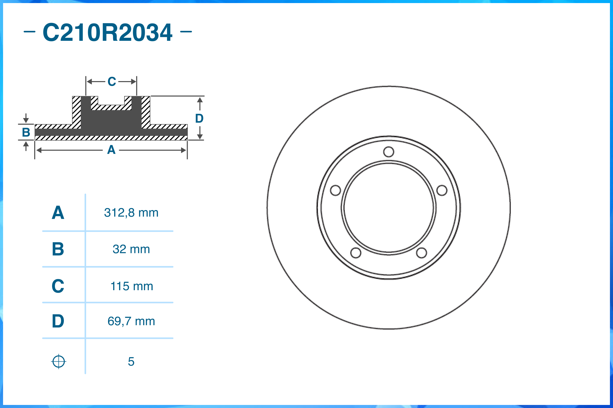 Тормозной диск передний C210R2034