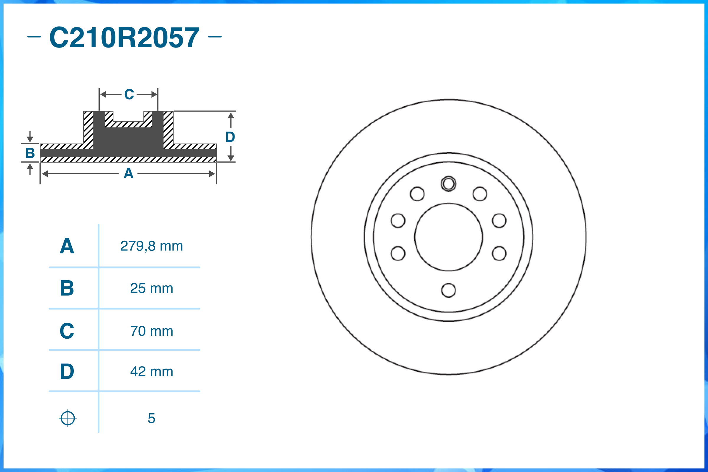 Тормозной диск передний C210R2057