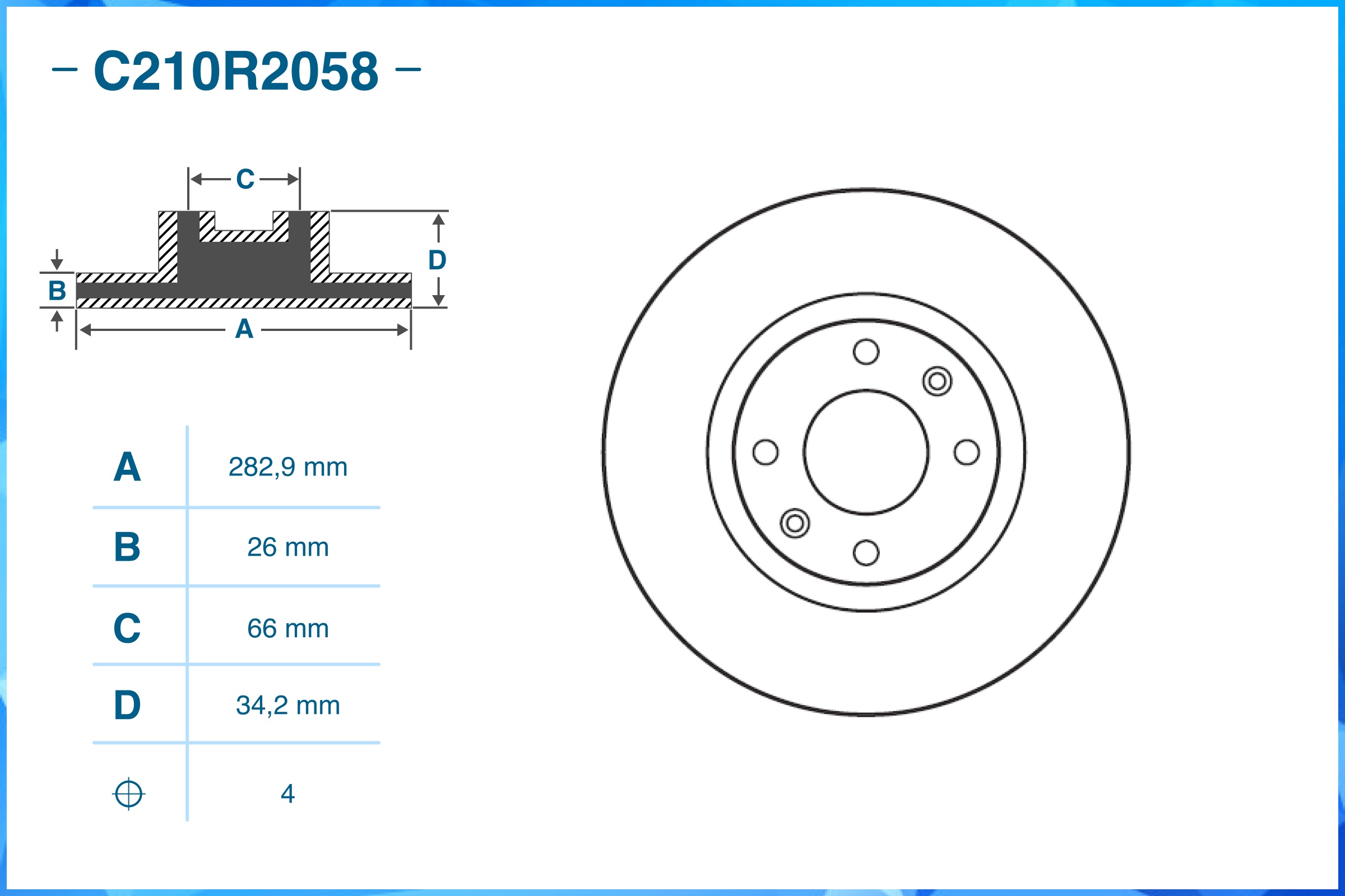 Тормозной диск передний C210R2058
