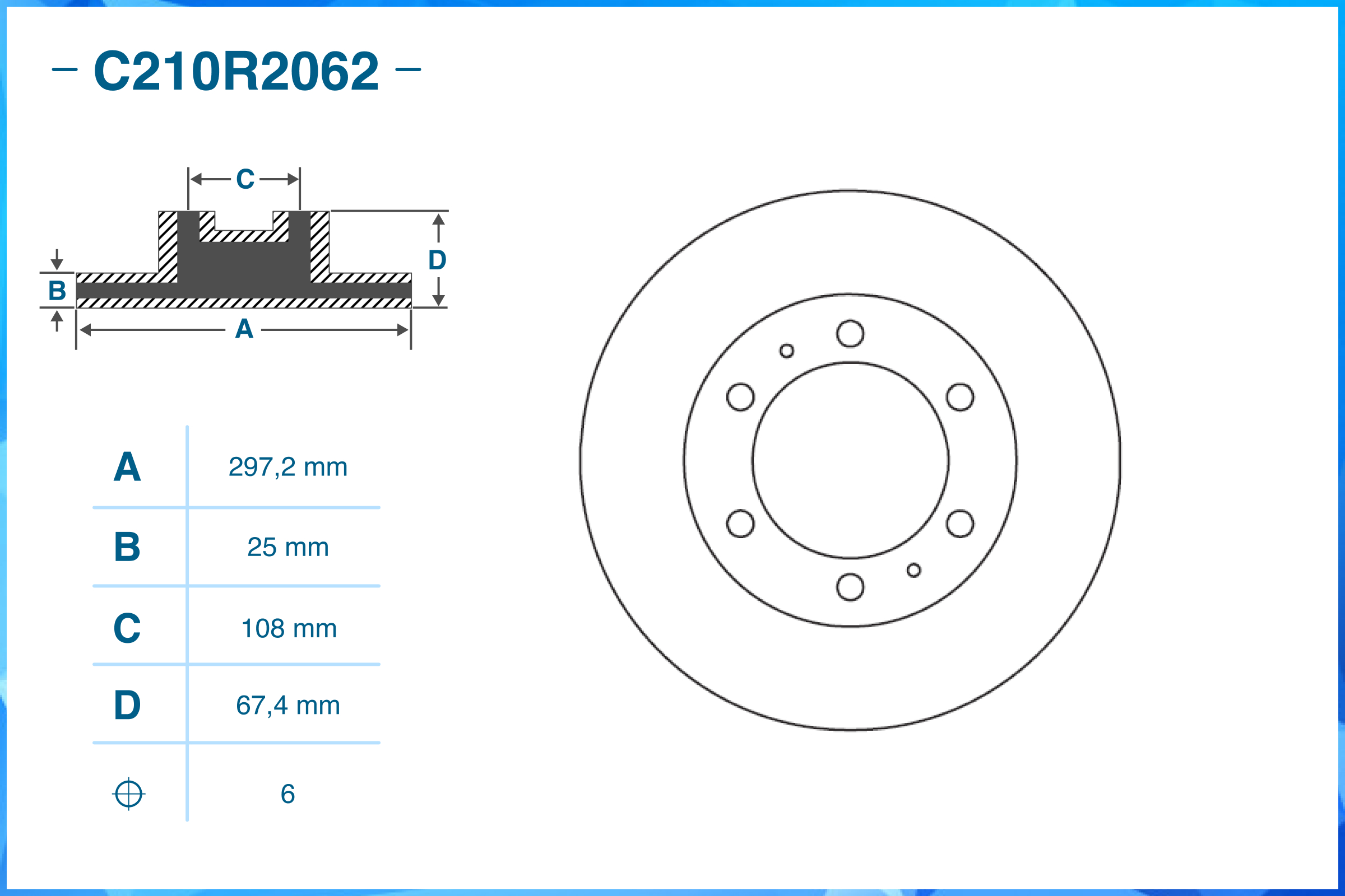 Тормозной диск передний C210R2062
