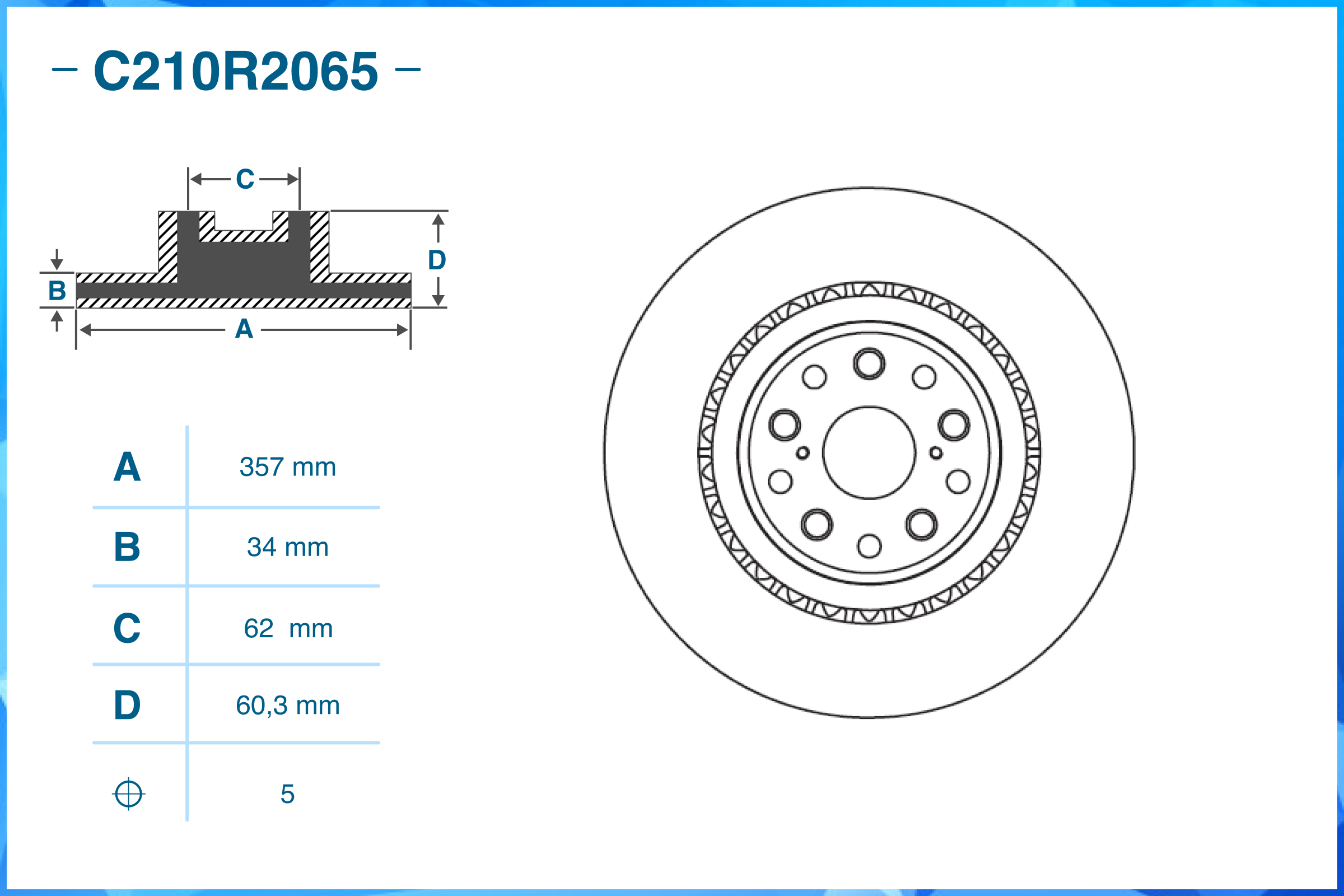 Тормозной диск передний C210R2065