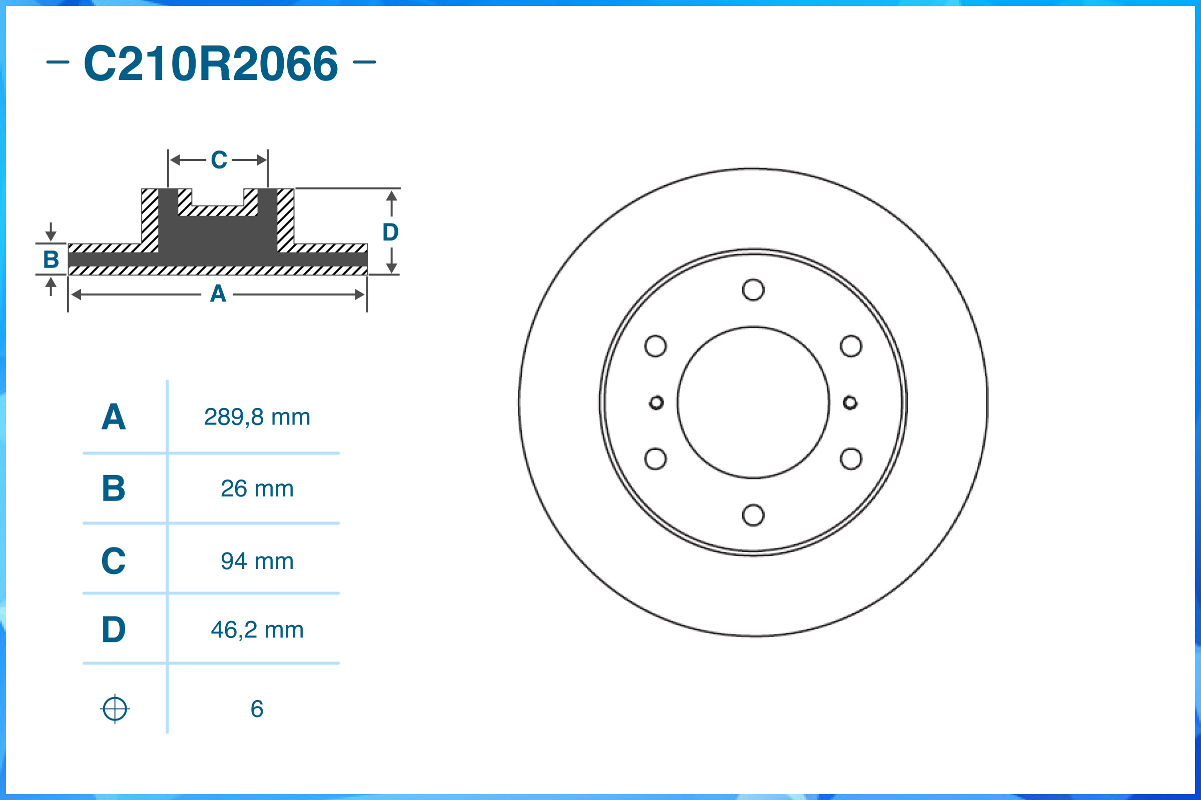 Тормозной диск передний C210R2066