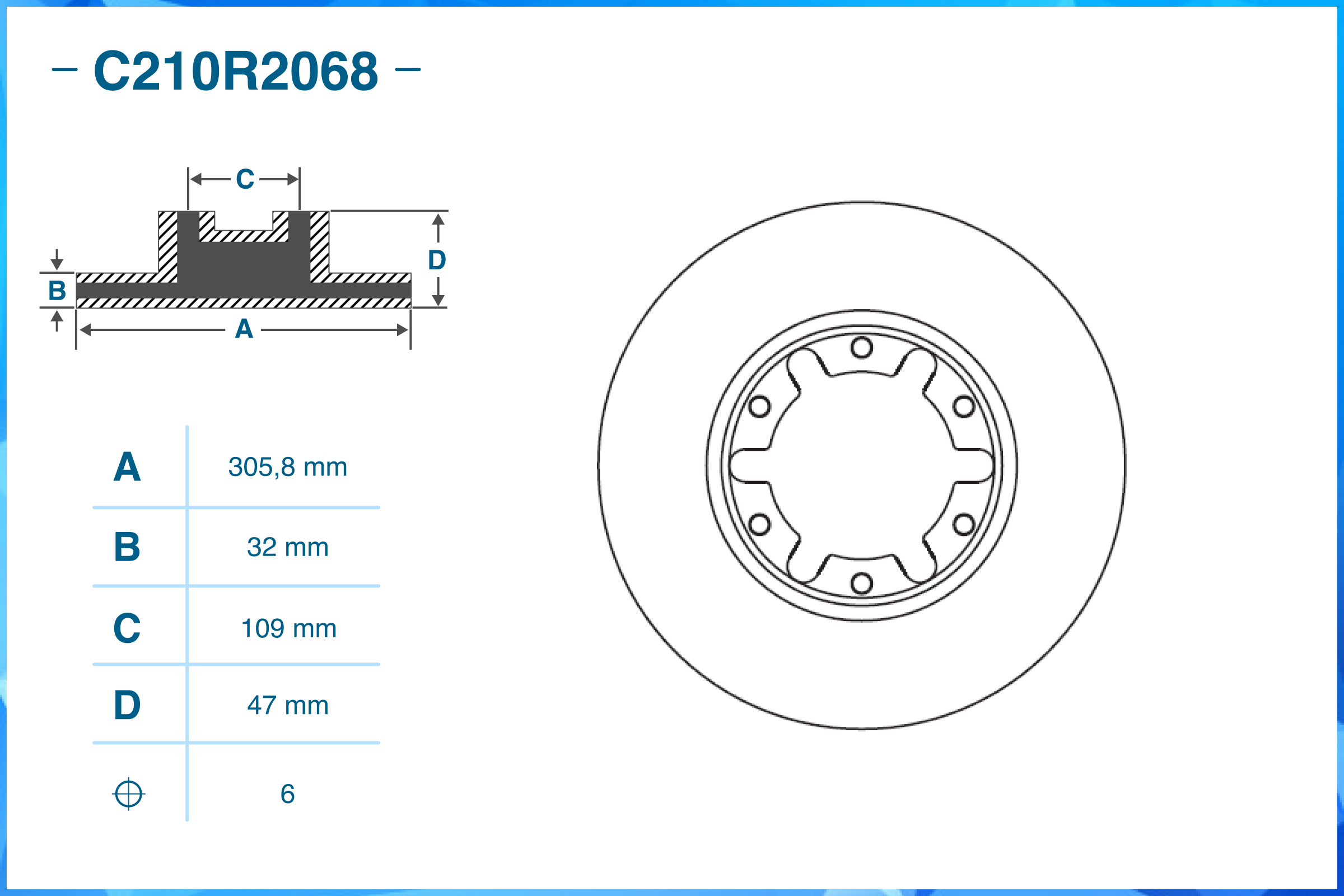 Тормозной диск передний C210R2068
