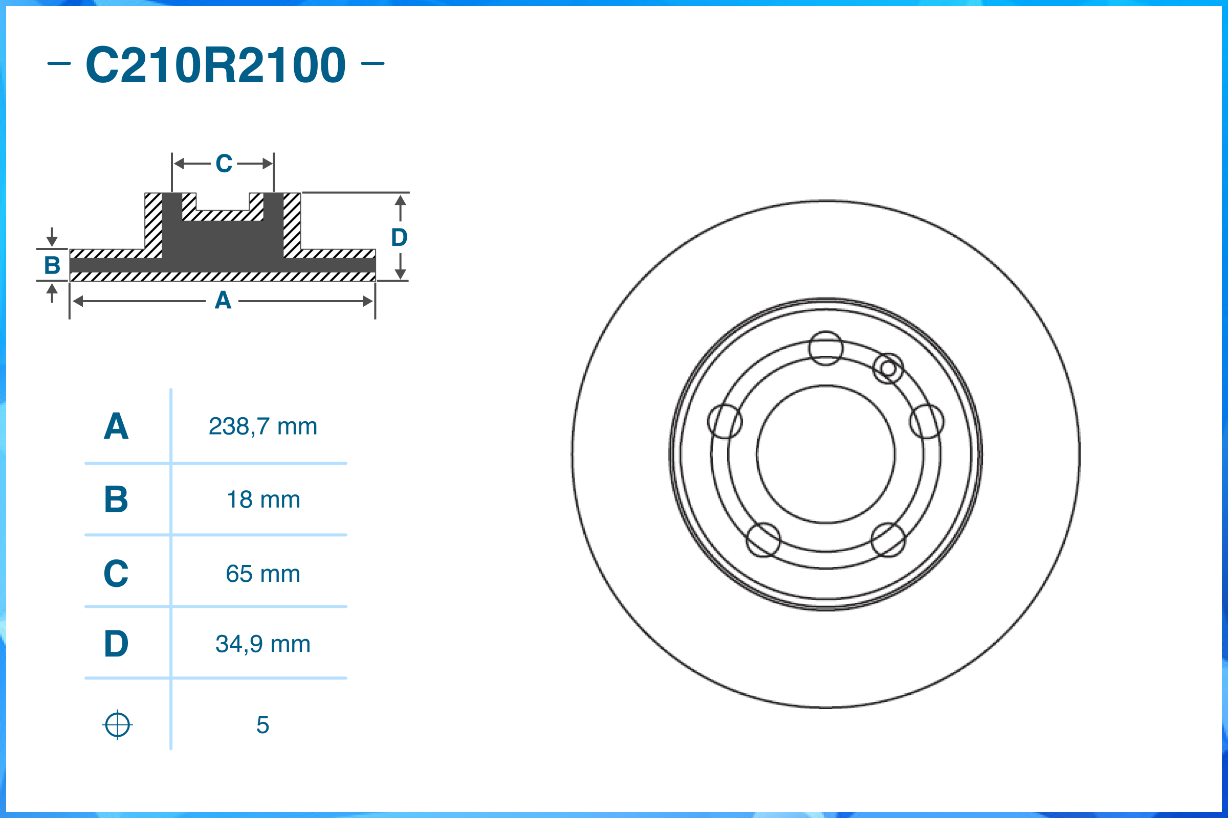 Тормозной диск передний C210R2100