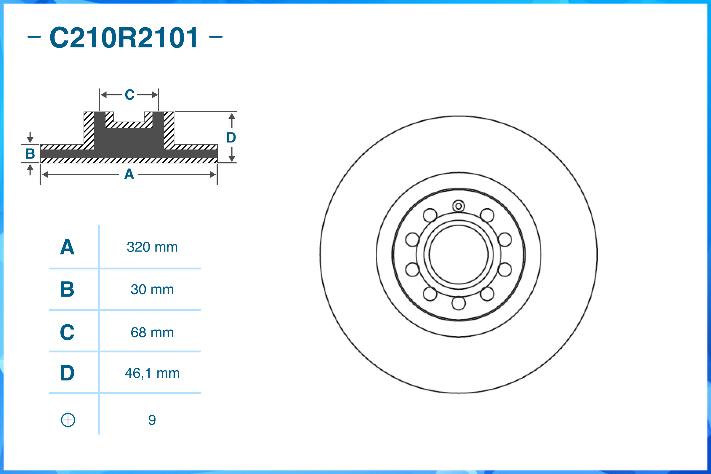 Тормозной диск передний C210R2101