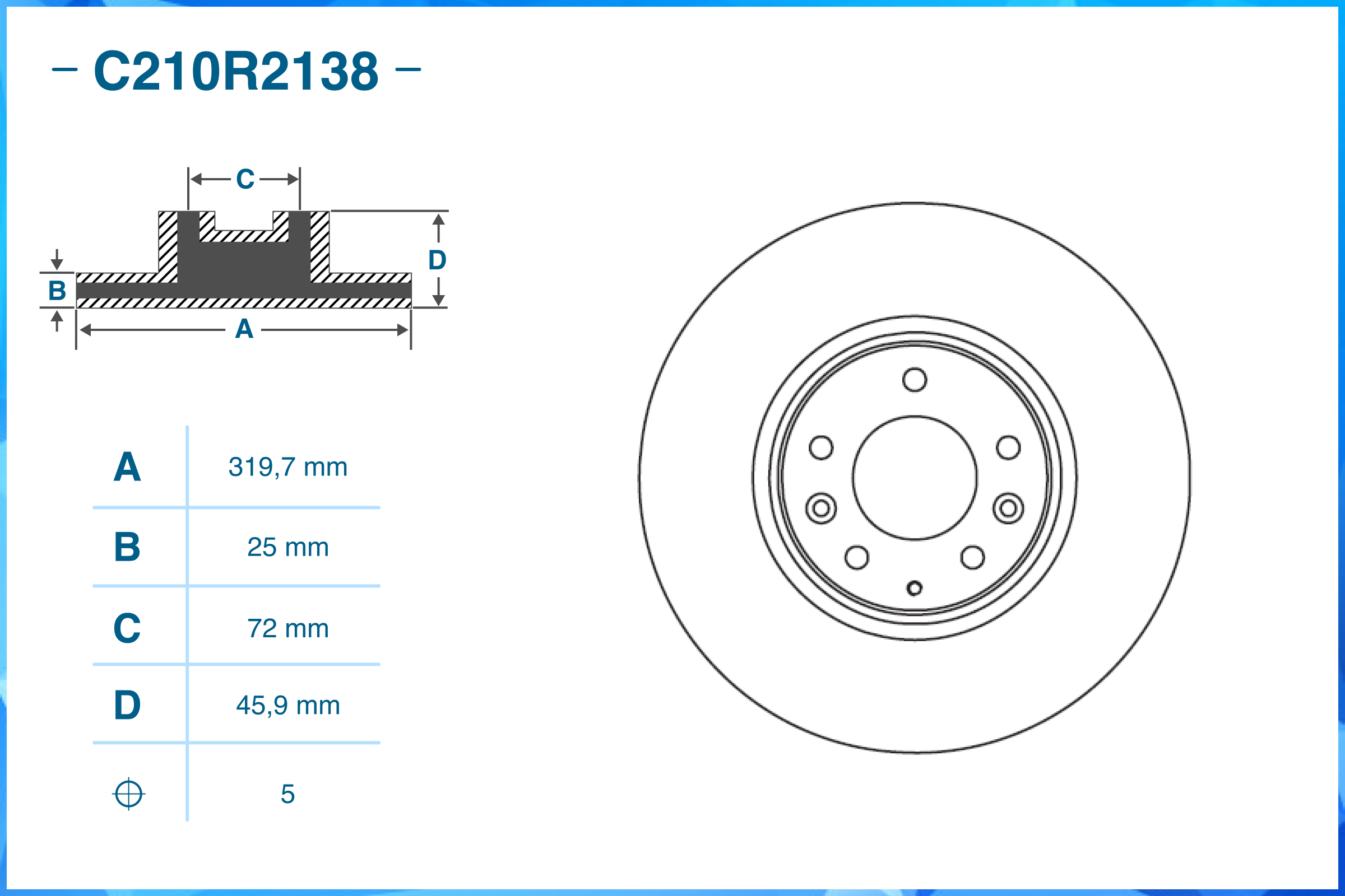 Тормозной диск передний C210R2138