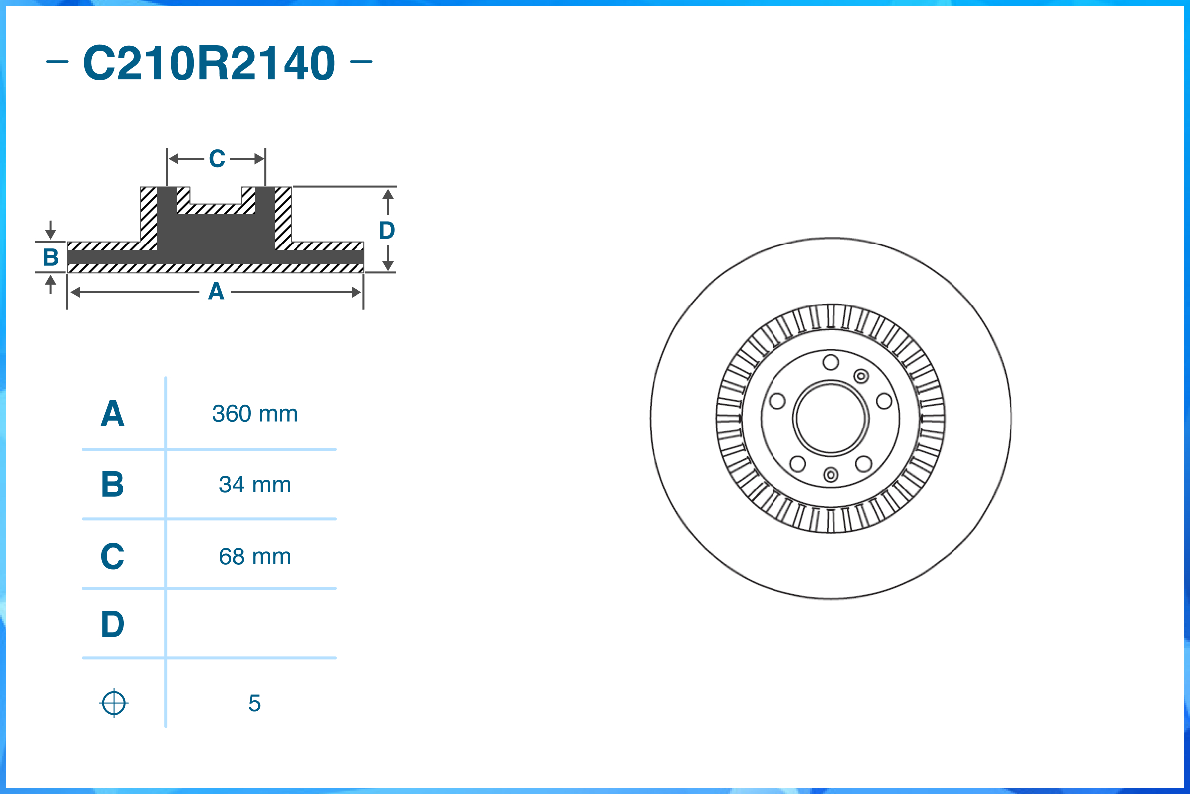 Тормозной диск передний C210R2140