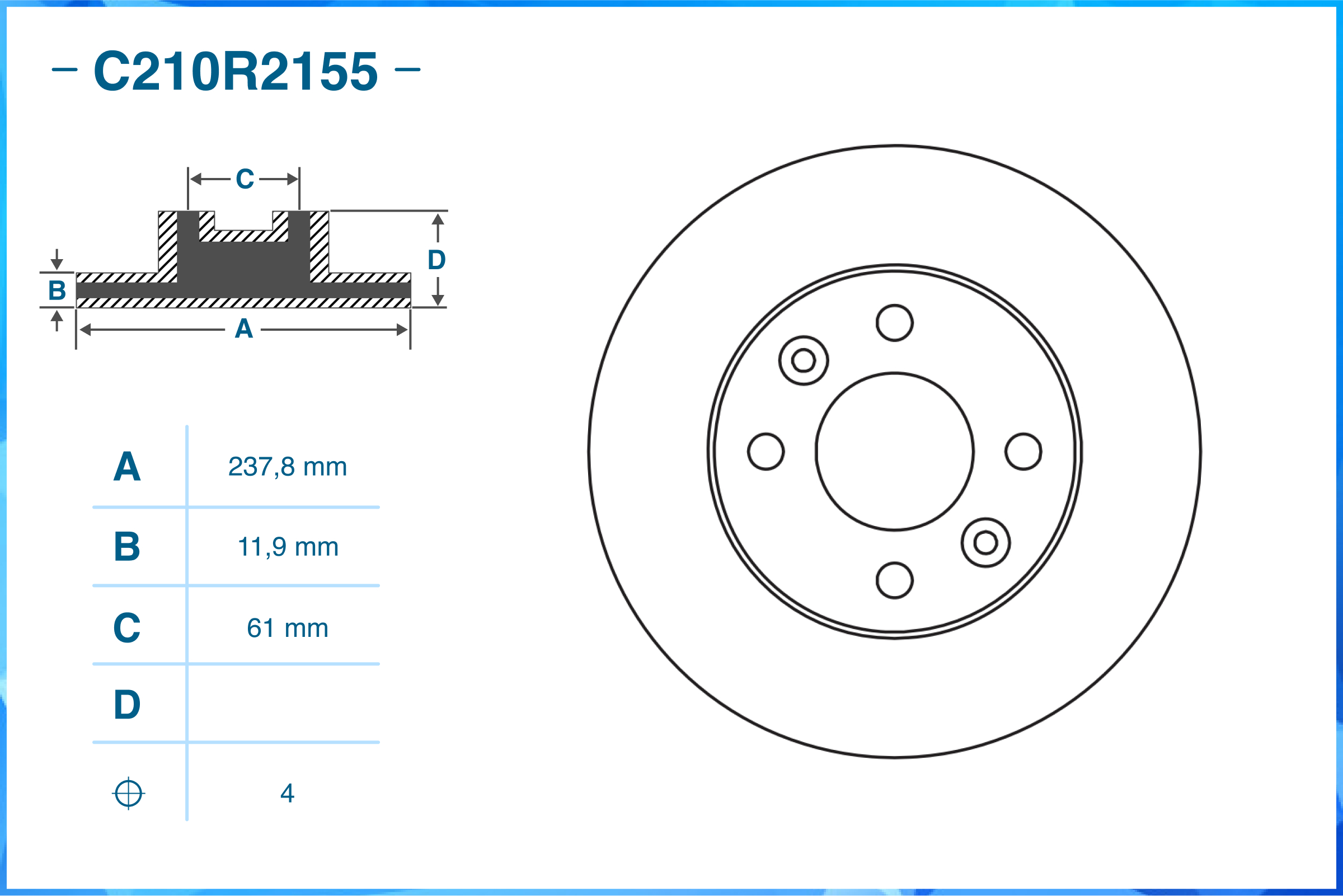 Тормозной диск передний C210R2155