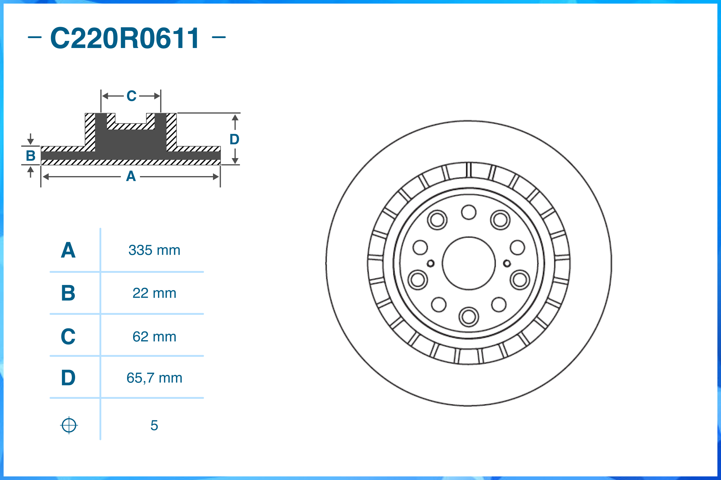 Тормозной диск задний C220R0611