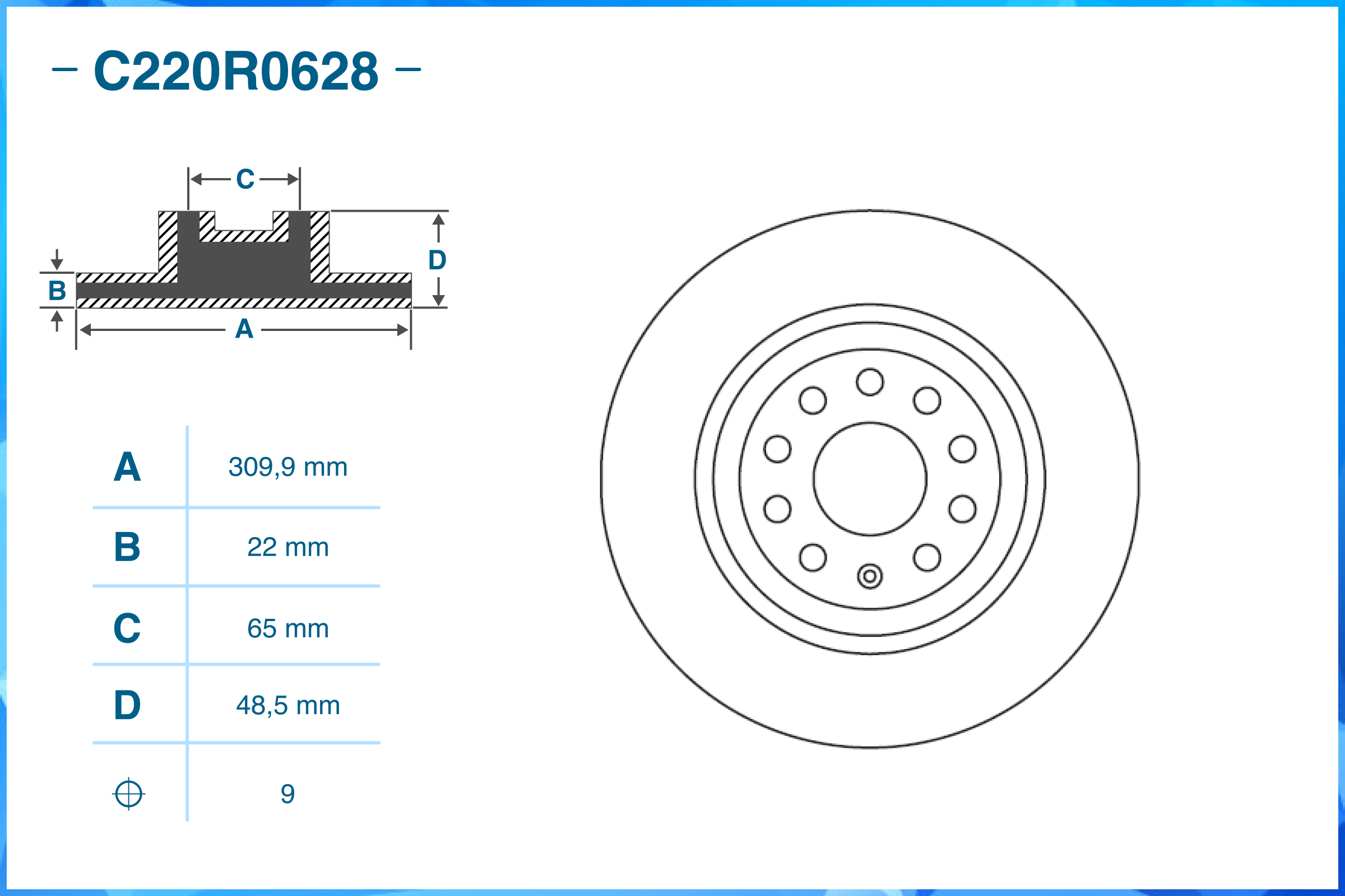Тормозной диск задний C220R0628