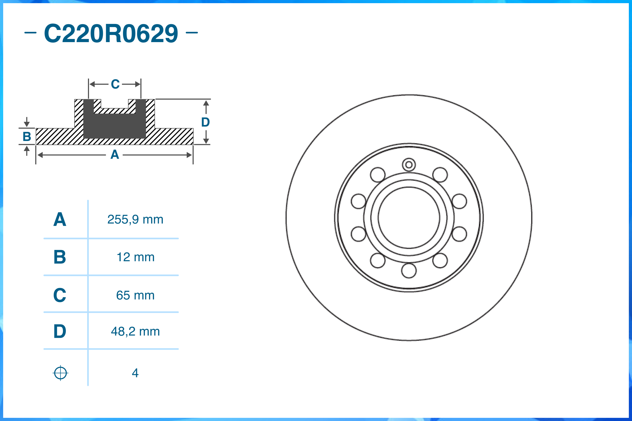 Тормозной диск задний C220R0629