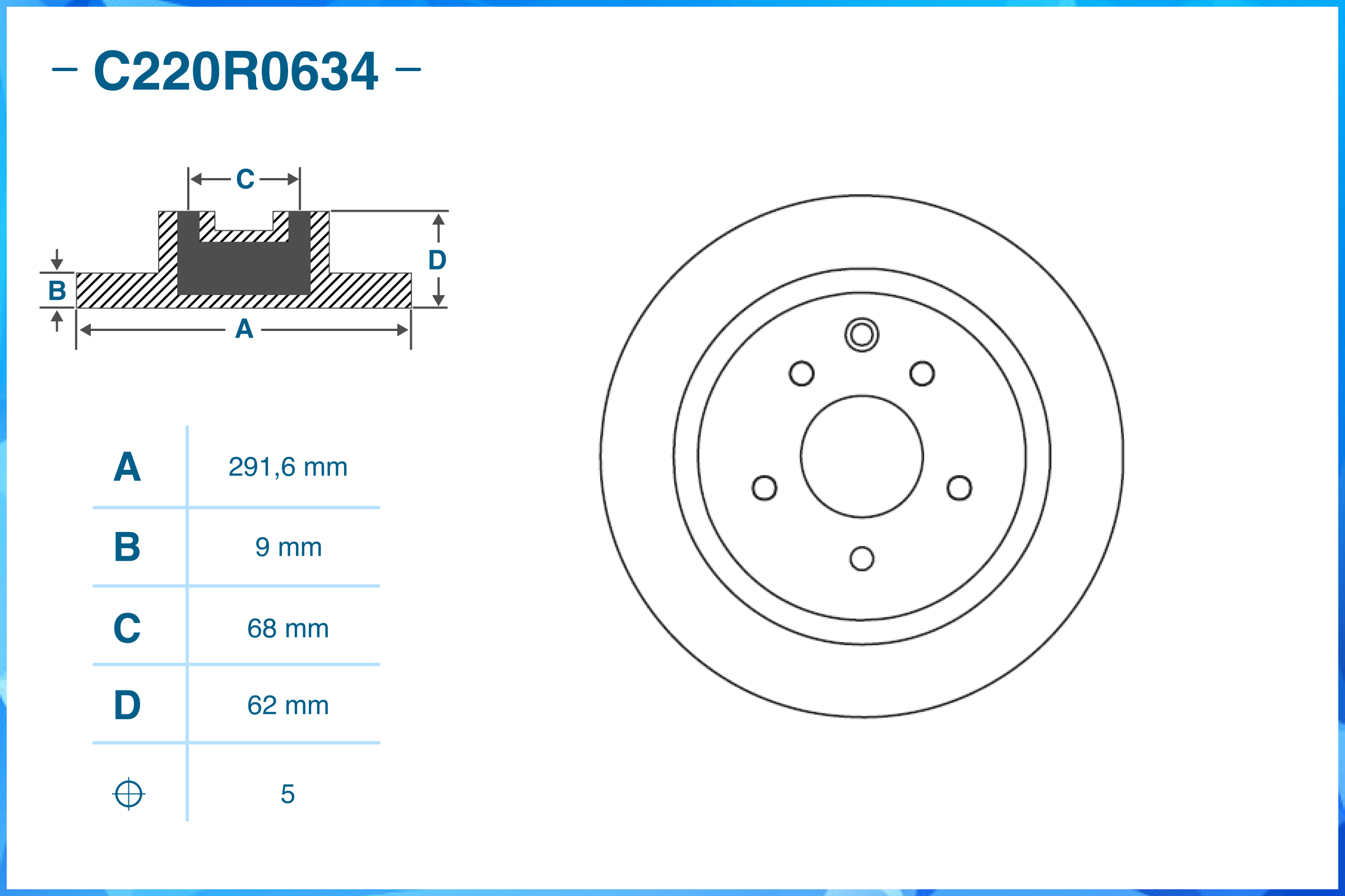 Тормозной диск задний C220R0634