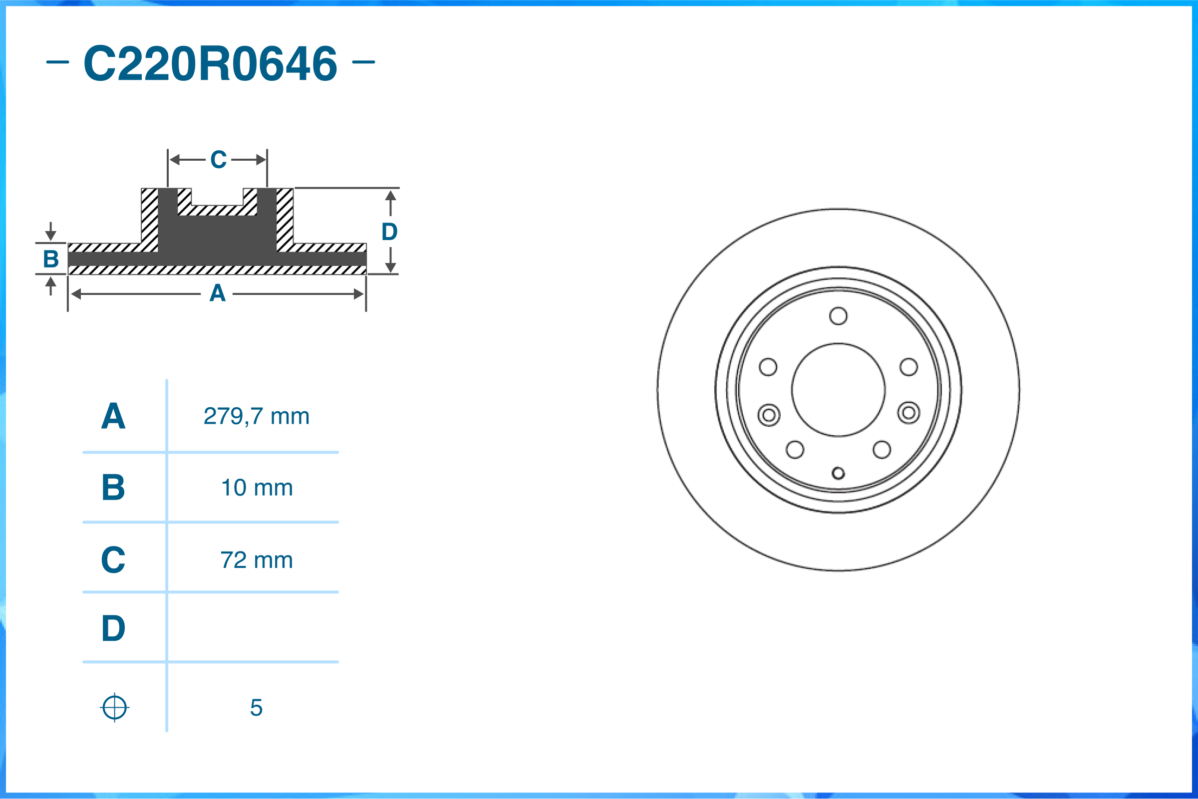 Тормозной диск задний C220R0646